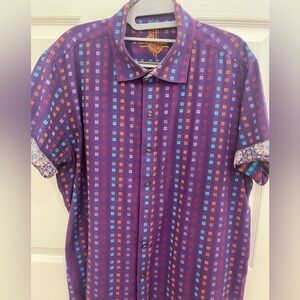 Robert Graham XL men’s short sleeve shirt with flip cuffs